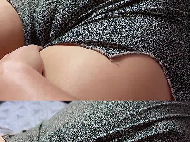 Alone at home, stepsister lets him touch her underneath her costume.