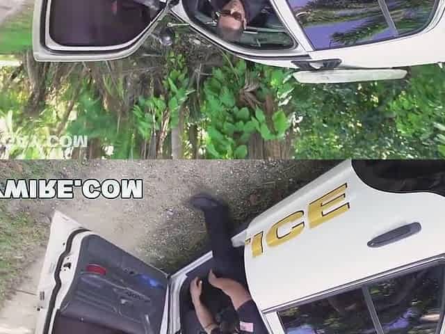 Beefcake Muscular Stud Police Officer Fucks Cock Flasher