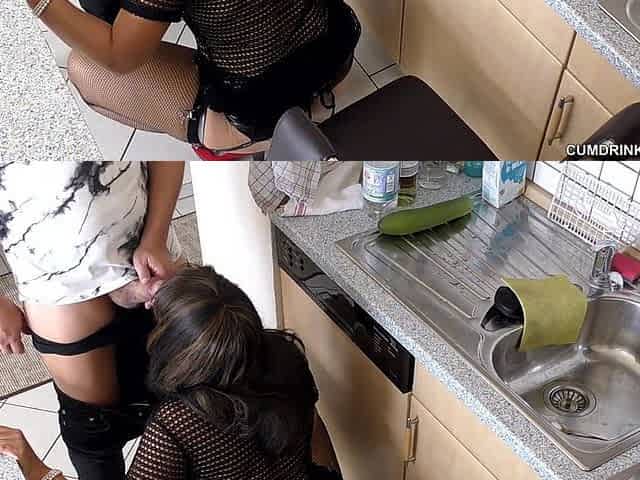 Gangbanged by Some Fans in the Kitchen