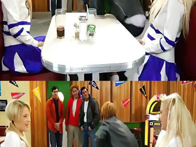 Happy Days parody with this blonde cheerleader sucking cock