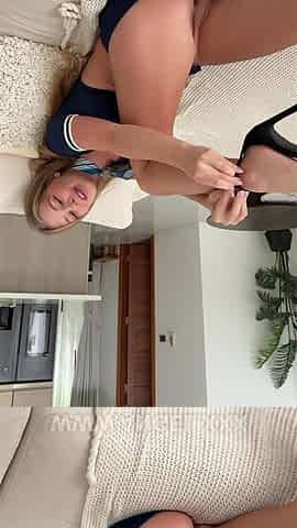 Sexy Stewardess Comes Home and Gets Fucked Hard