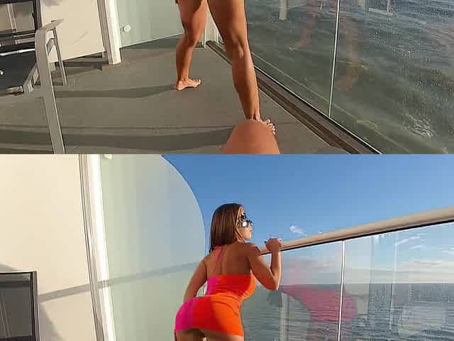 Being a little wench on my cruise ship balcony
