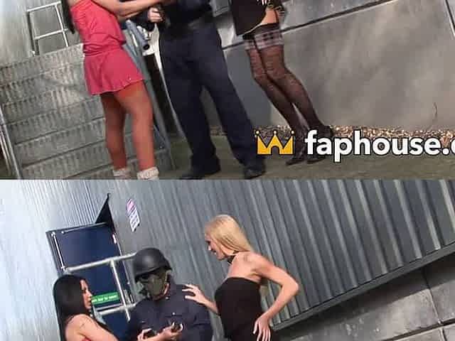 Blonde and brunette babes smashed by masked guys - An memorable XXX!