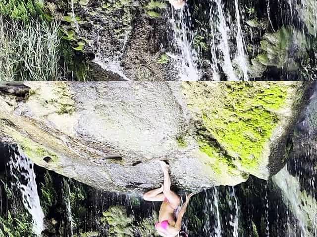 Monika Fox In Pink Bikini And Naked At Waterfall And Cave