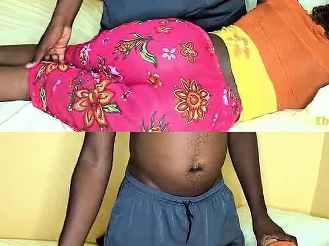 An Afro maid receives a surprise visit