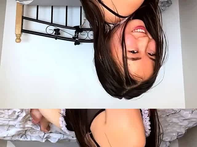 Asian Teen Maid Solo Striptease and Masturbation