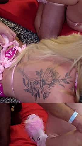 Three Super Busty Sluts Getting Sprayed with Multiple Cocks