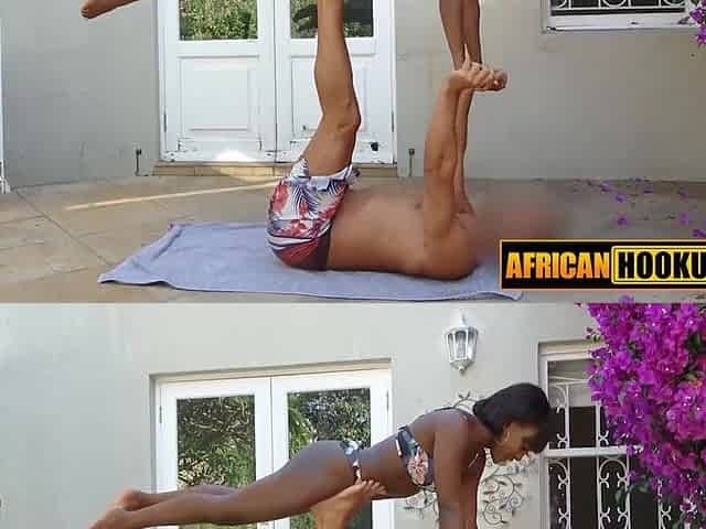 Large Bazookas Black Vagina Pounded By White Yoga Instructor After Stretching