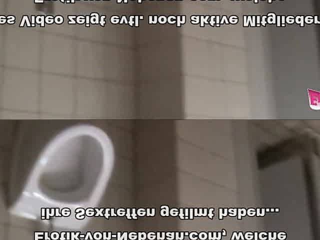 Concupiscent German blond gets drilled by a stranger in a public throne room