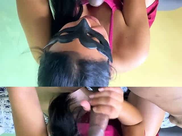 Big-Ass Latina Teen Gives Guy From Gym Intense Blowjob
