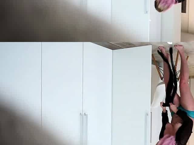 Spy cam sees hot blonde stripping