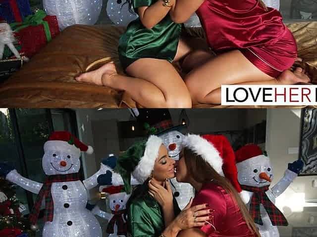 Kinky Santa Beauties Venus Valencia And Gizelle Blanco Lick Every Other