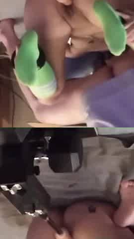 Machine Fucked Missionary While Giving Blowjob