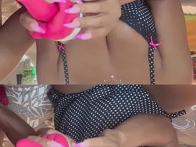 Slutty Black Stepmom Uses Her Red Lips, Tongue Kiss Toy On Her Moist Cunt.(Link in bio)