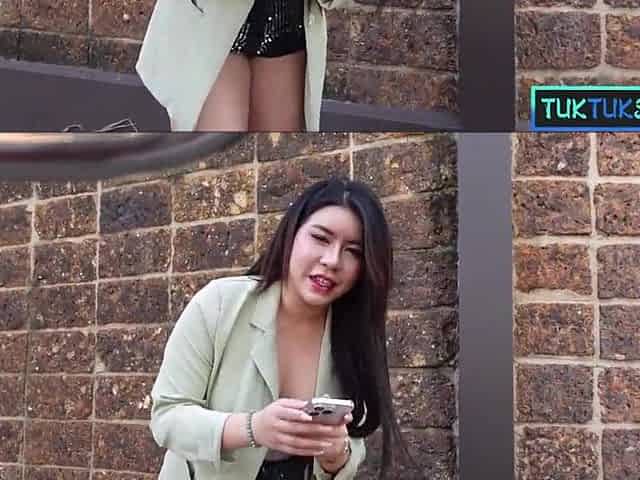 Plump Thai mother I'd like to fuck amateur floozy picked up for sex in a TukTuk