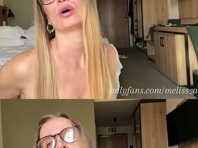 Hot Stepmom Melissa Sucking Stepson's Cock in Hotel Room
