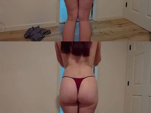 Shy Slim White cutie Masturbates after Undress Tease