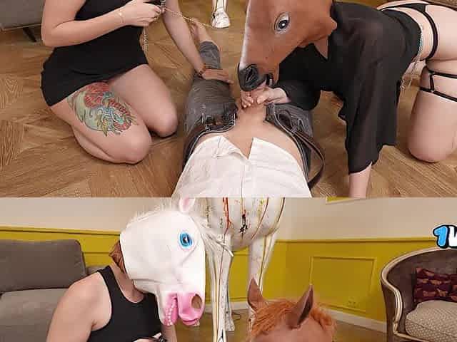 Weird Fantasy: Screws 2 Cuties Cosplaying Horses With His Massive Ramrod