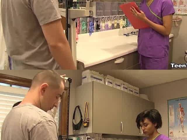 I got lucky with this hot ebony nurse! She gave me a handjob instead of my checkup