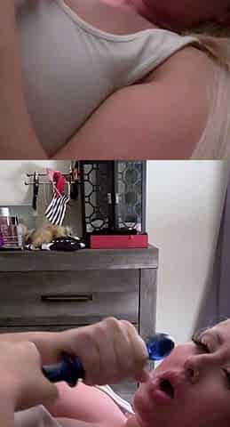 Sexy Busty Amateur Blonde Toys Orgasm