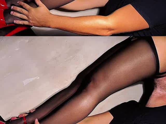 He Covered My Beautiful Legs with His White Sperm
