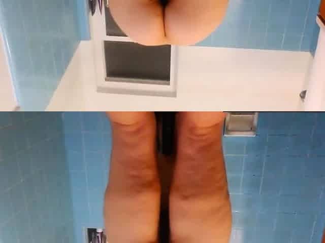 French Brunette Rides Dildo in the Bathtub