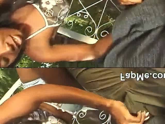 Hawt black sweetheart gives head to a man