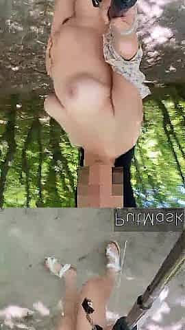 Hawt booty in the public forest