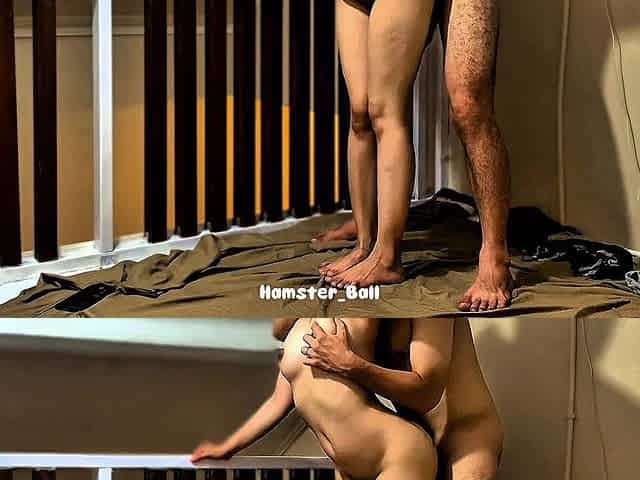 Cheating Asian MILF Sex on Balcony