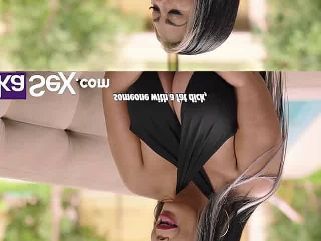 Two big-tits mature ladies see a shy but big cocked nerd sunbathing.