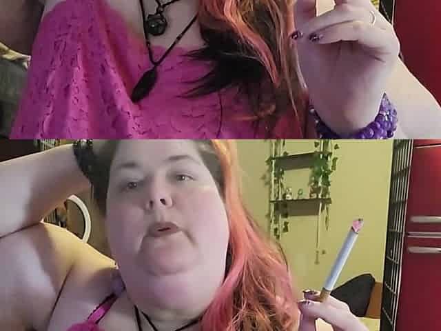 SSBBW Smoking While Playing with My Neck and Massive Arms