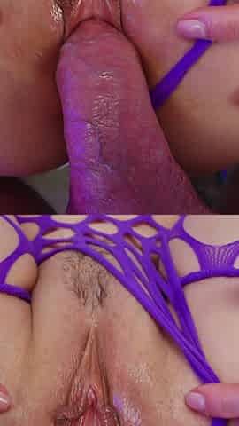 Kianna Dior Purple Fishnets Fucking and Facial