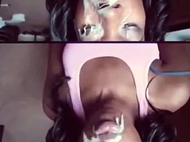 Ebony Amateur's Massive Facial