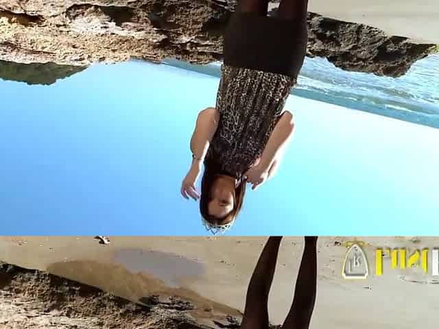 Cute brunette hair hotty fucked at the beach