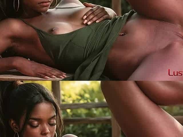 A black town gal got lost in the village and I helped her with my biggest shlong [AI]