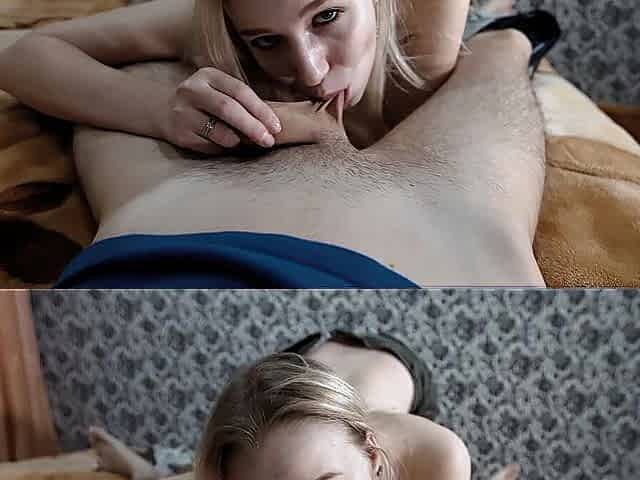 Quick fellatio to my ally with cum in throat