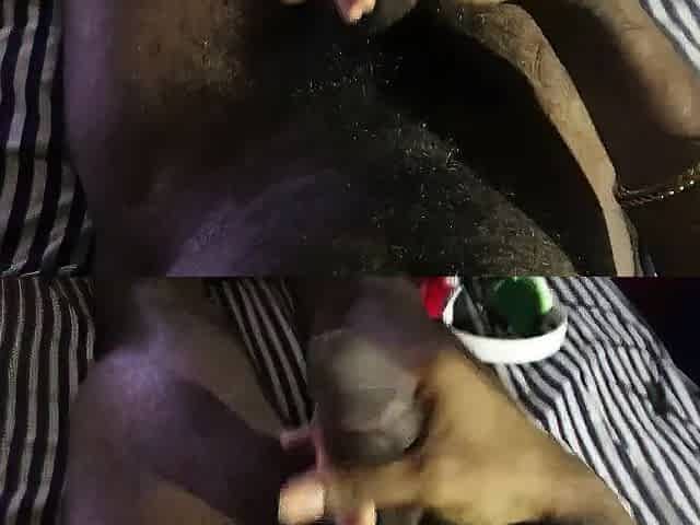Hirsute black boy with bbc groaning during the time that cumming hard