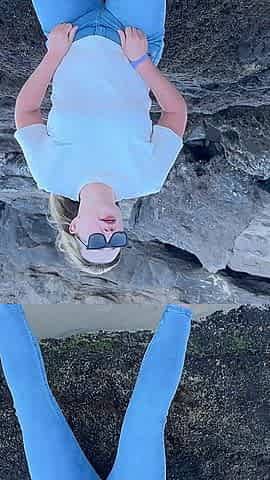 Peeing in Tight Jeans on the Beach