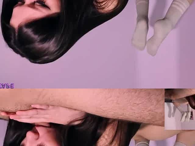 Cute Babe Gives Sloppy Blowjob And Tries Foot Fetish For The First Time