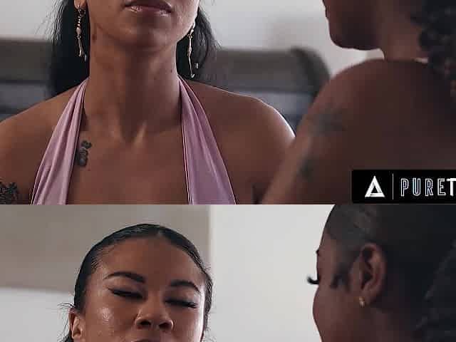 PURE TABOO Fake Friend Tricks Lesbo Lovers Destiny Mira & Ameena Green Into Performing For Him