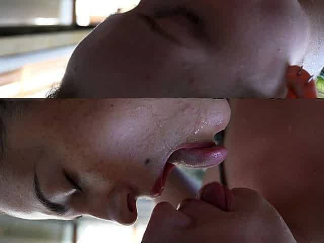 Amateur Babe is a Ball Licking Tramp and Blowjob Master