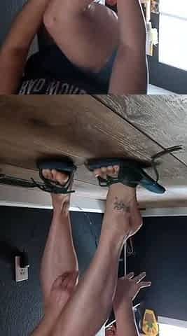 Blonde in stockings foot fetish and pussy pounding