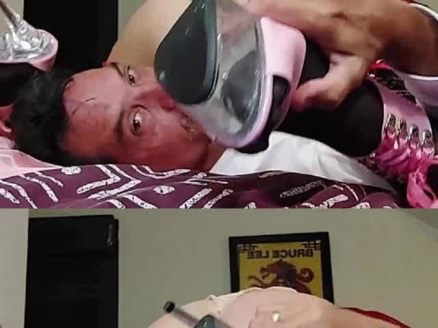1520 - Slut in Satin Thong and Bra, Heels, Doggy Style, Blowjob, Pussy Licking, Ass Licking