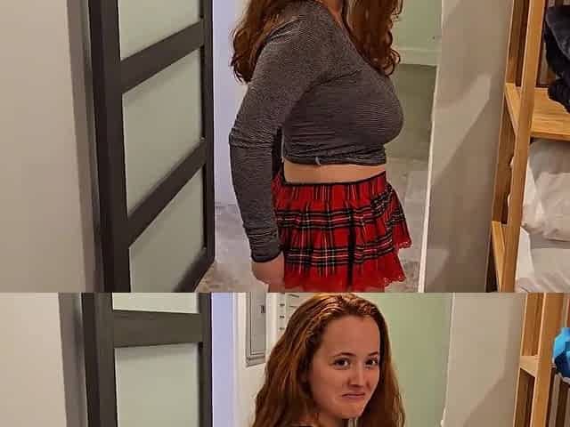 Sexy Curvy Redhead Babe Adorns Her Gigantic Natural Jugs With Her Stepdad's Cum After Hot Fuck