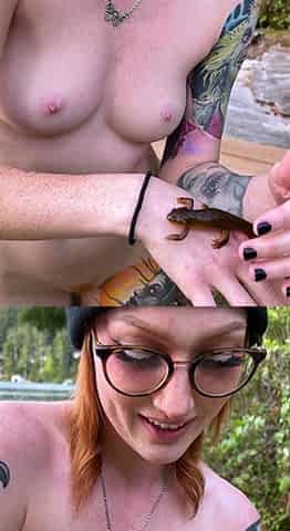 Redhead teen has sex outdoors