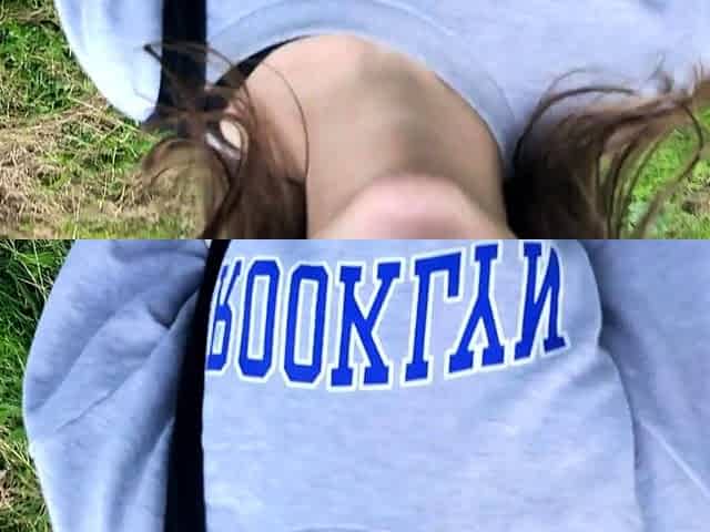 Russian Slut Make Blowjob Outdoor after University -