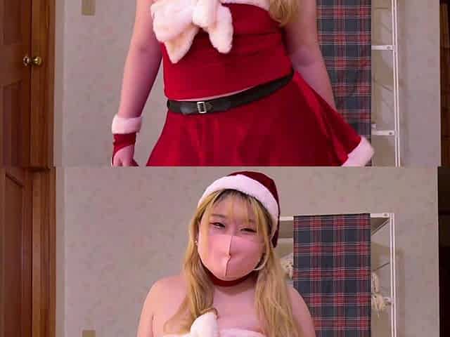 A Japanese nurse who presents toys at Santa Cos at Christmas