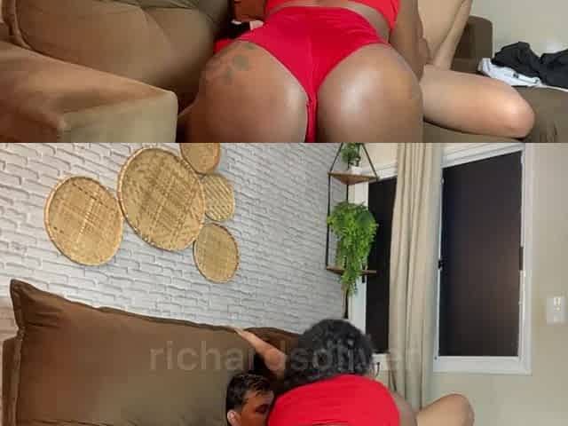 Lewd ebony gal gives me a snatch tea after the Flamengo game.