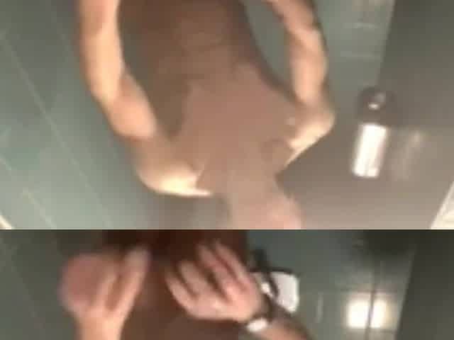striptease of youthful hot woman in public shower