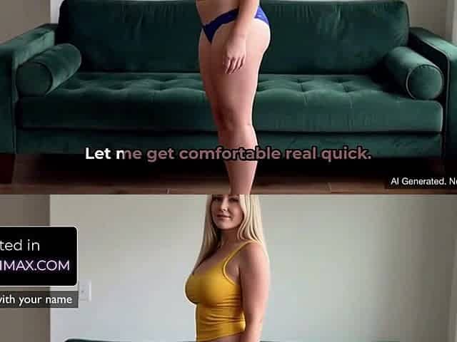 Large Butt golden-haired woman desires to pay u for letting her stay at your place - AI Generated JOI